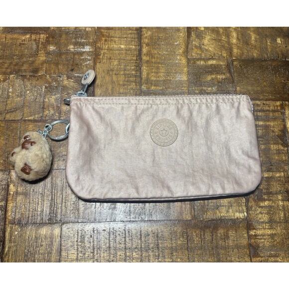 Kipling Creativity Accessory Zipper Pouch Polyamide Pink With Keychain - Picture 1 of 14